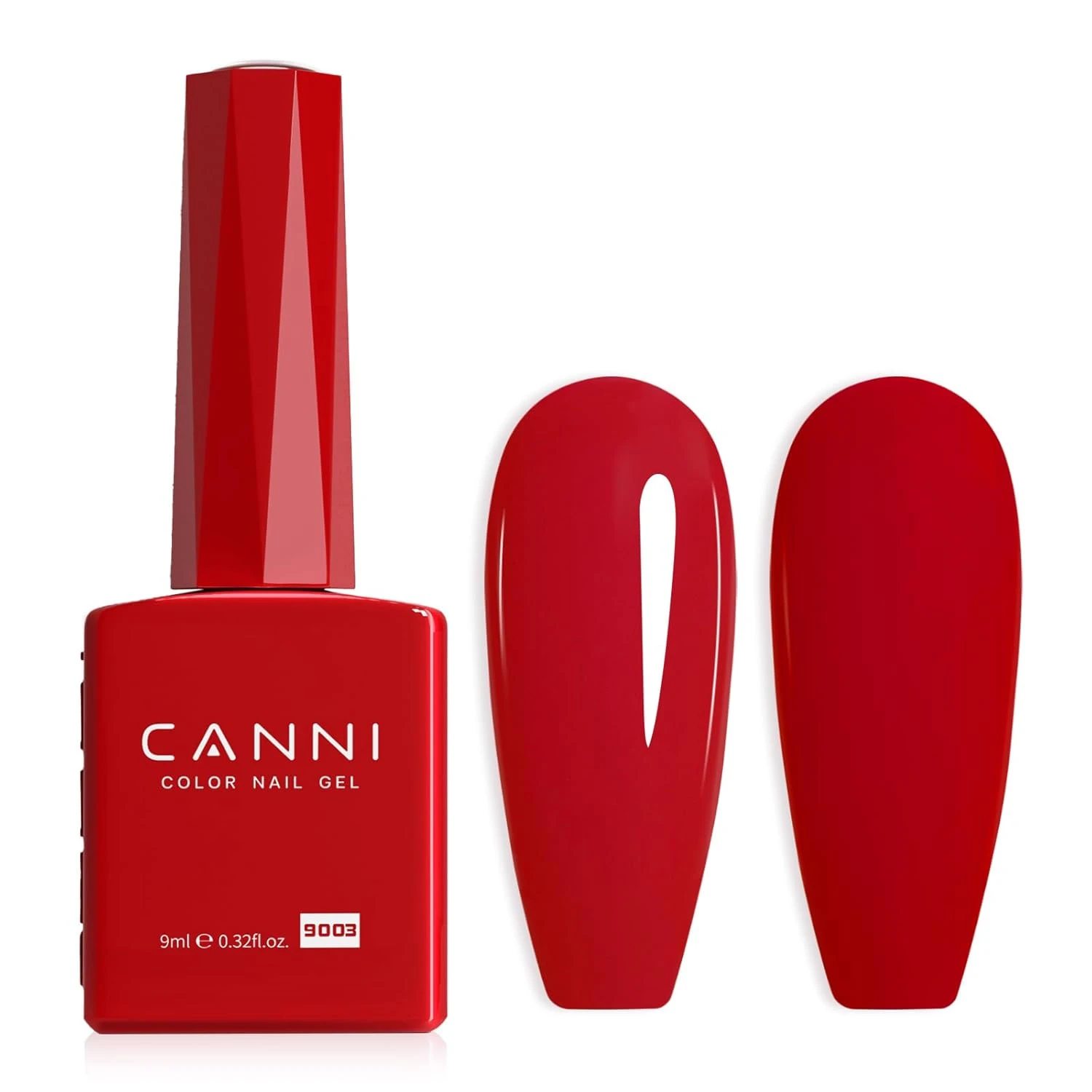 Cherry red gel nail polish for glossy summer nail designs