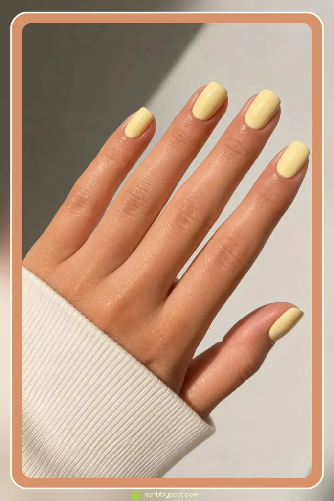 Classic Butter Yellow Nails