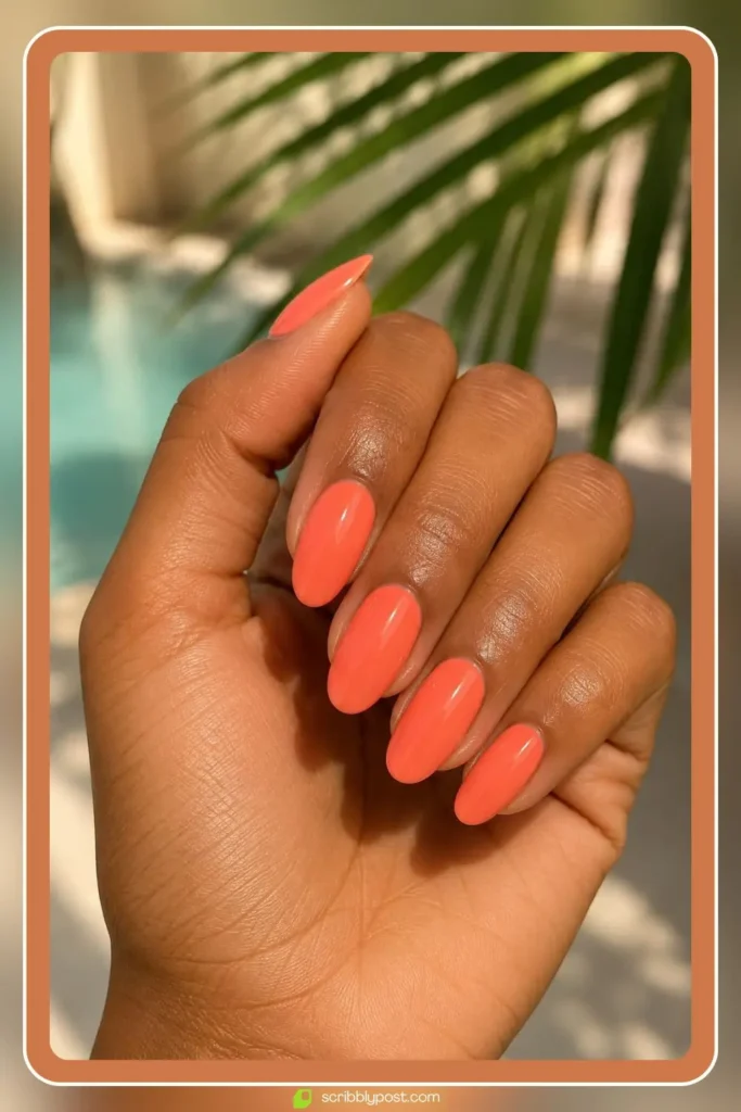 Coral Peach Nails