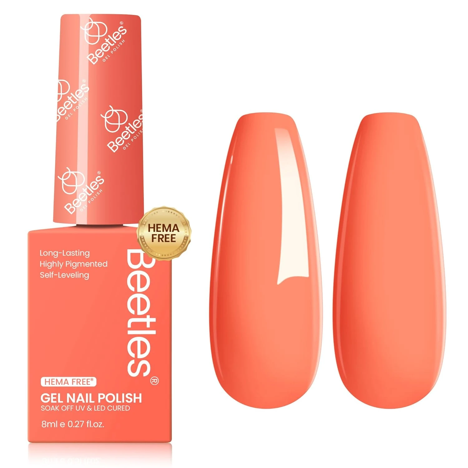 Coral Peach Ombre Nail Polish Gradient Set