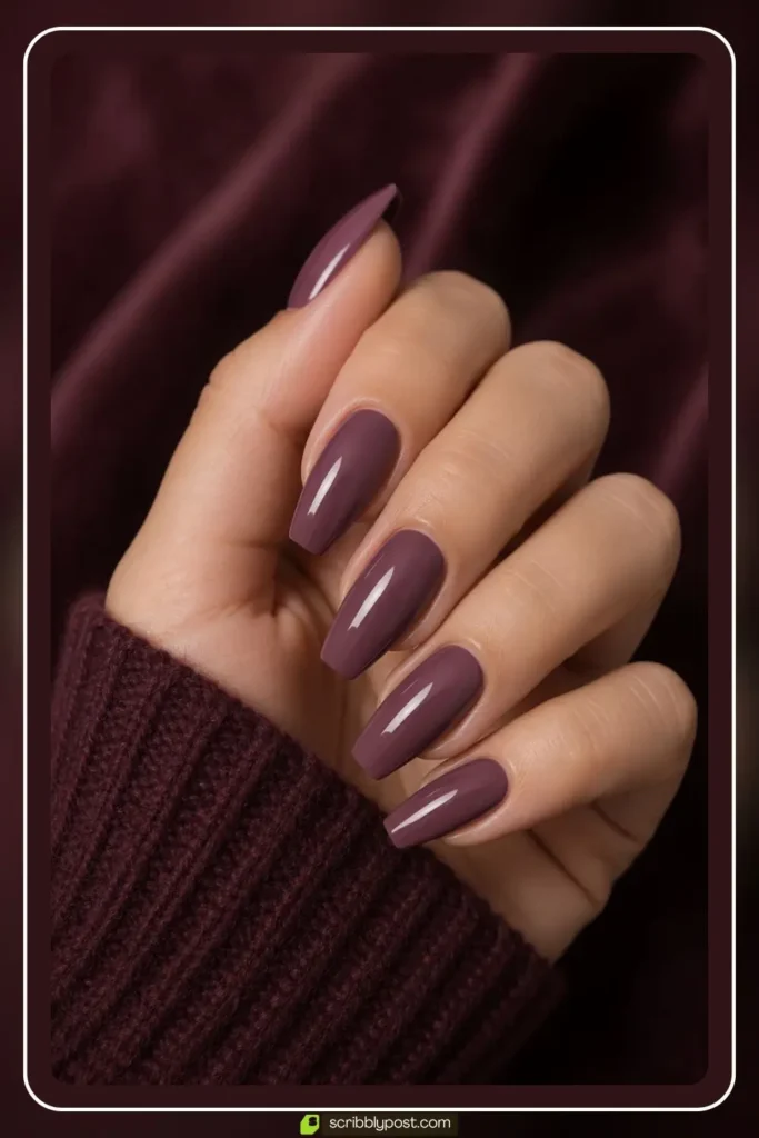 Dark Mauve Nails