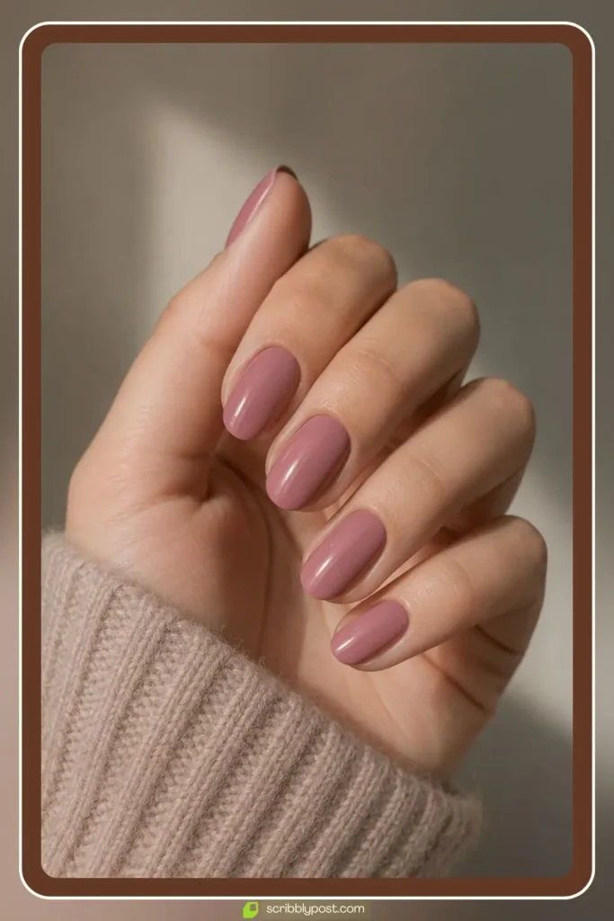 Dusky Pink Mauve Nails
