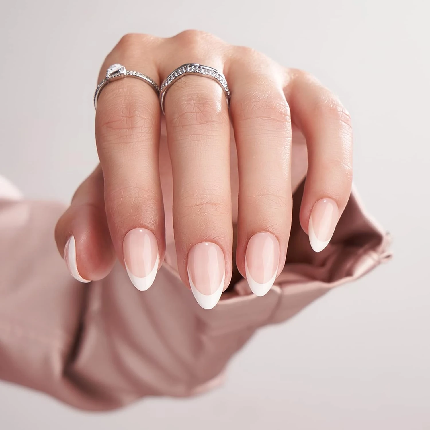 French Tip Press-On Nails Almond Set