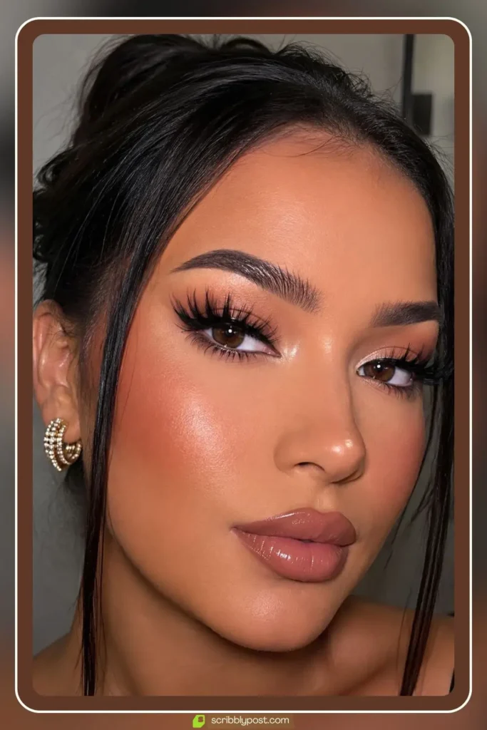 Kim K lash extensions with long dramatic spikes over a dense volume base