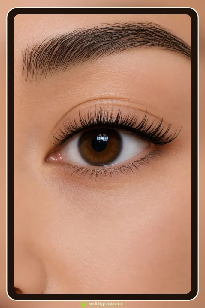 L curl lash extensions with a flat base and sharp upward curl lifting straight downward lashes