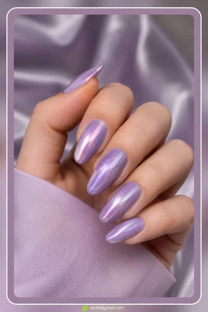 Lavender Cat Eye Nails