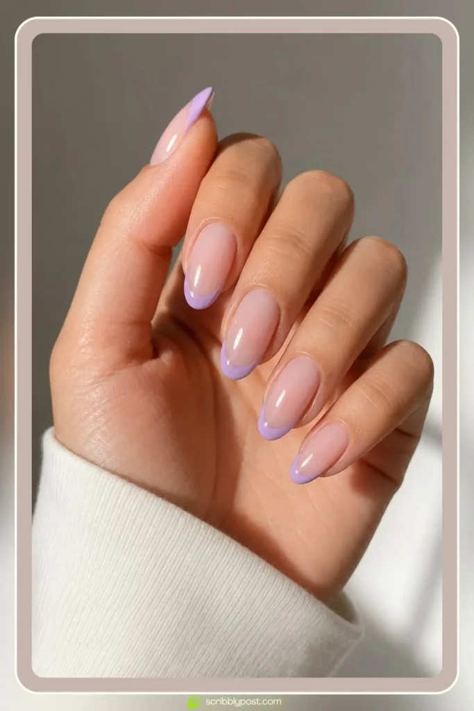 Lavender French Tip Nails