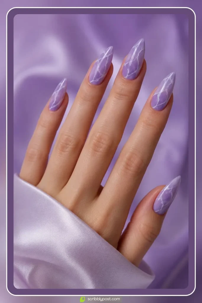 Lavender Marble Nails