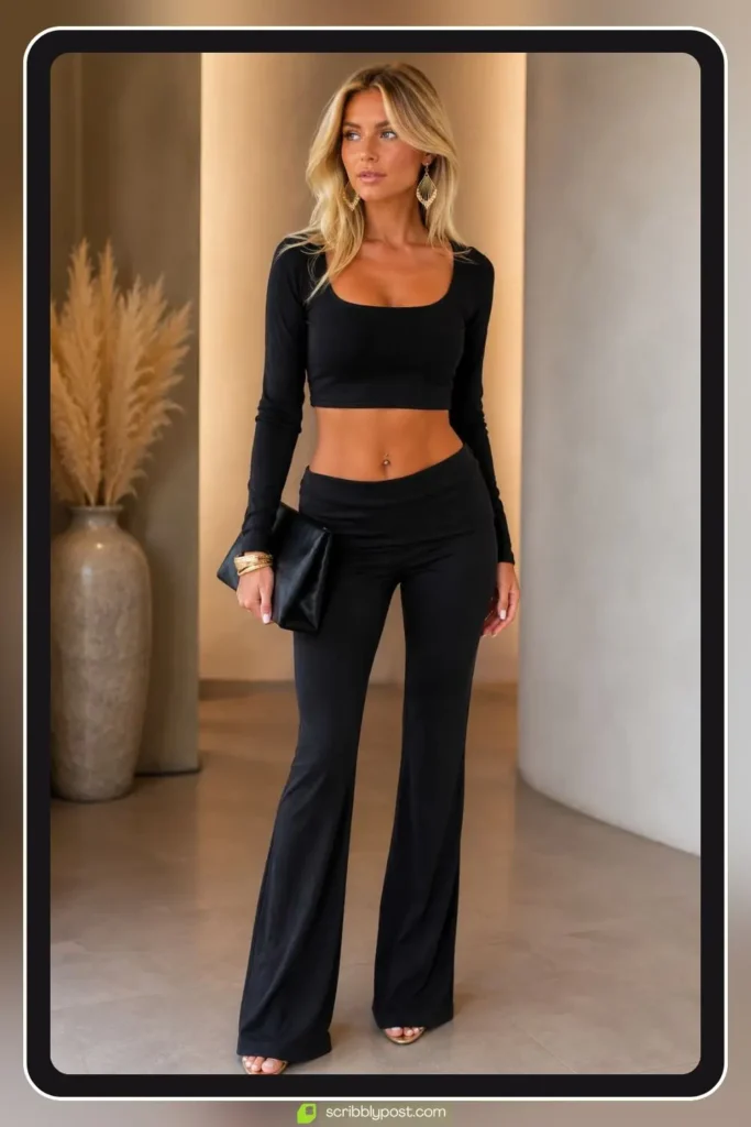 Matching Set in Velvet with Statement Earrings and a Clutch