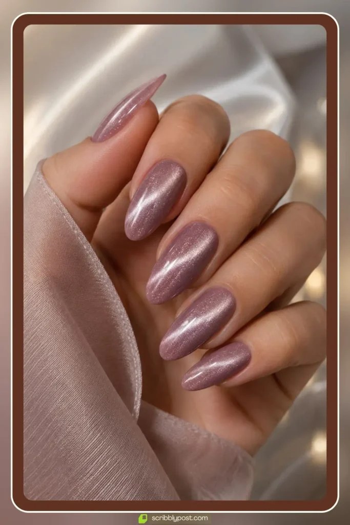 Mauve Cat Eye Nails
