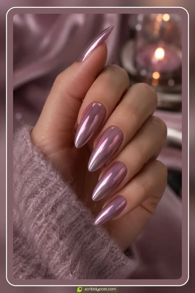 Mauve Chrome Nails