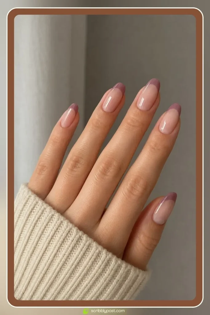 Mauve French Tip Nails