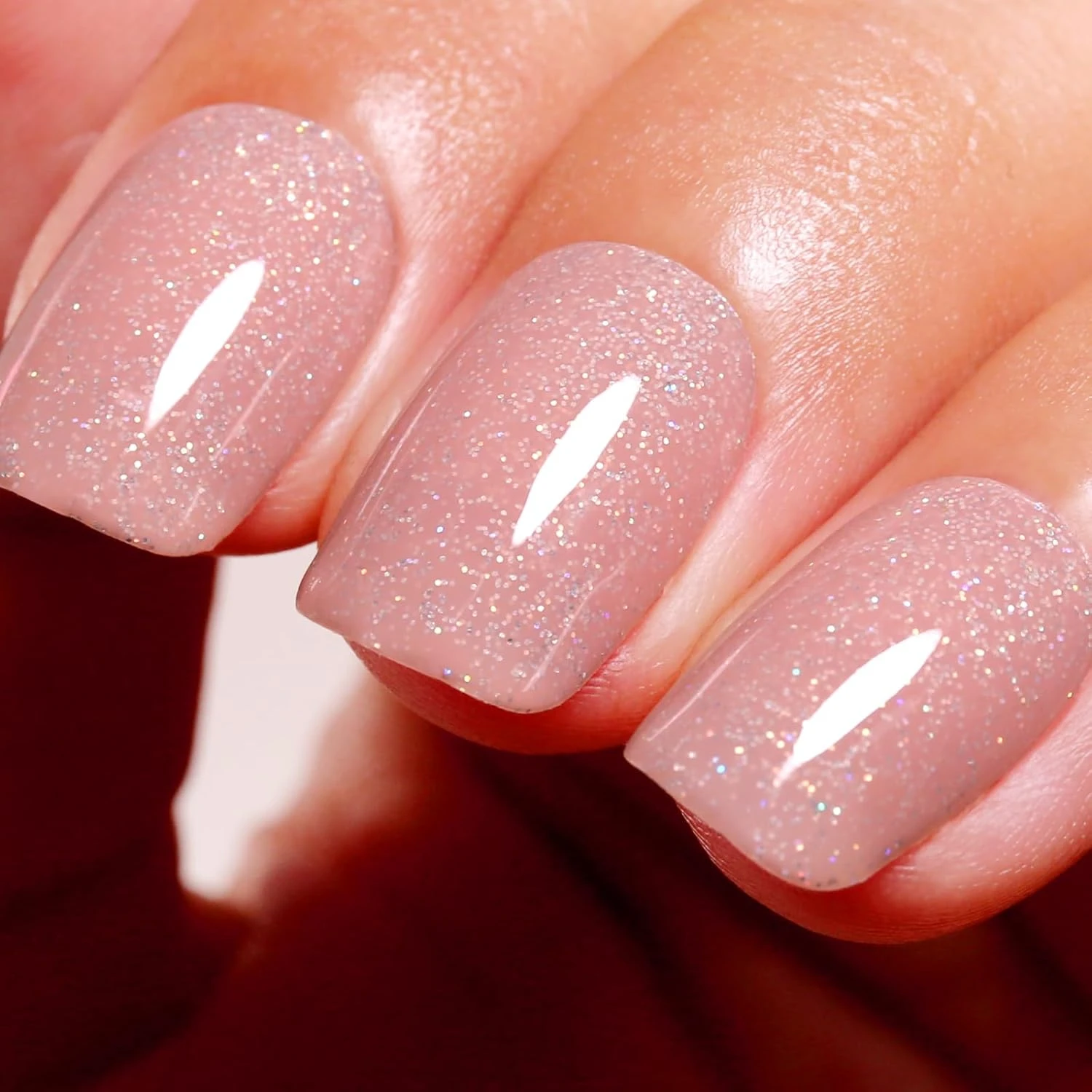 Mauve Glitter Nail Polish Fine Holographic