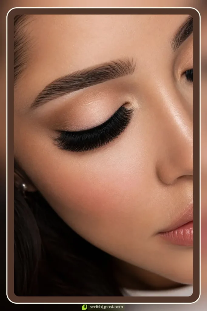 Mega volume lash extensions with dense 10D fans creating a dramatic full black lash line