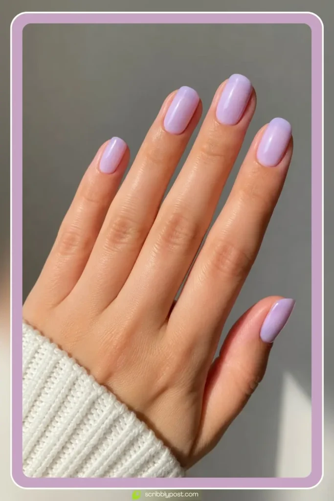 Milky Lavender Nails