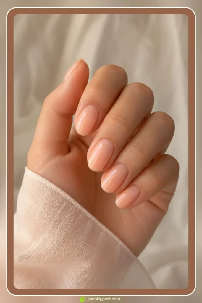 Milky Peach Nails