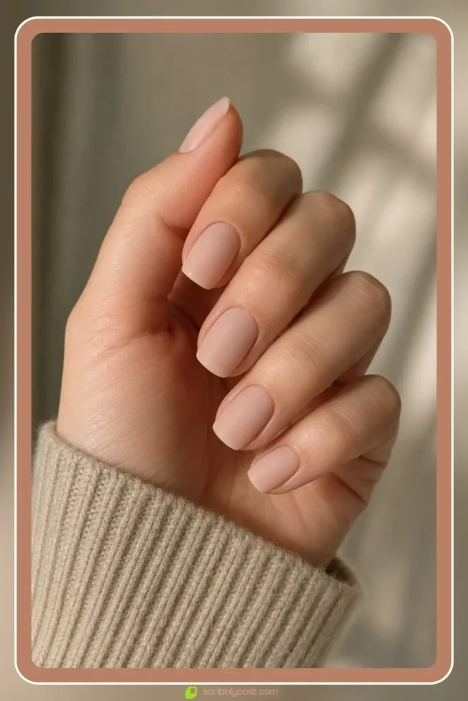 Smooth matte dip powder nails in natural tone, Minimal Dip Powder Finish, best nail designs