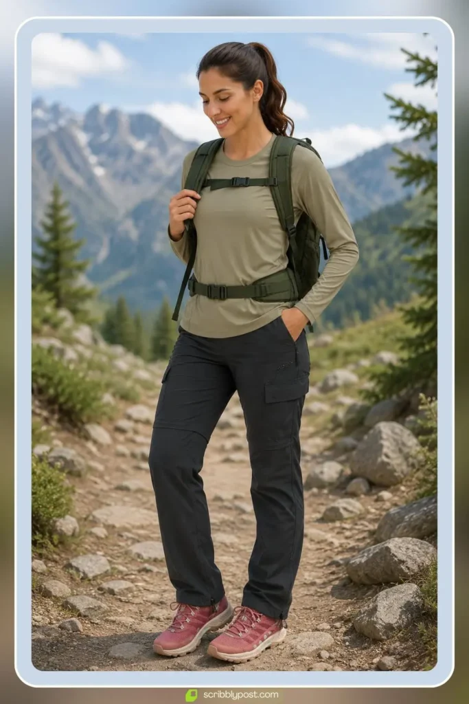 Moisture-Wicking Hiking Shirt with Convertible Hiking Pants
