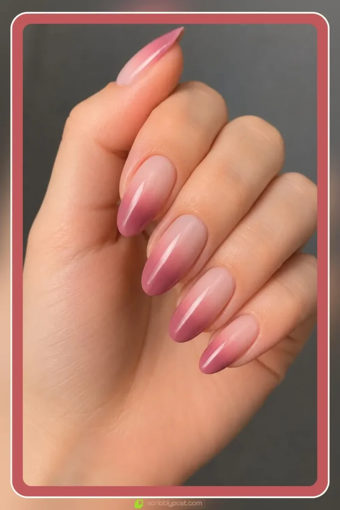 Soft blended ombre gradient nails from light to dark, Ombre Gradient Design, best nail designs