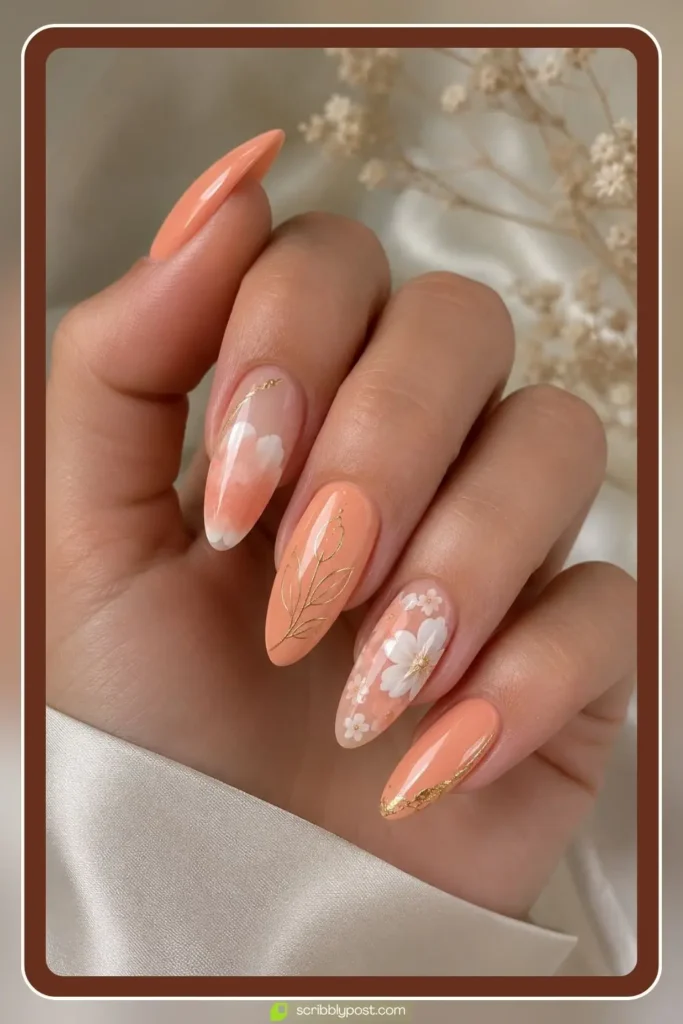 Peach Nails Design