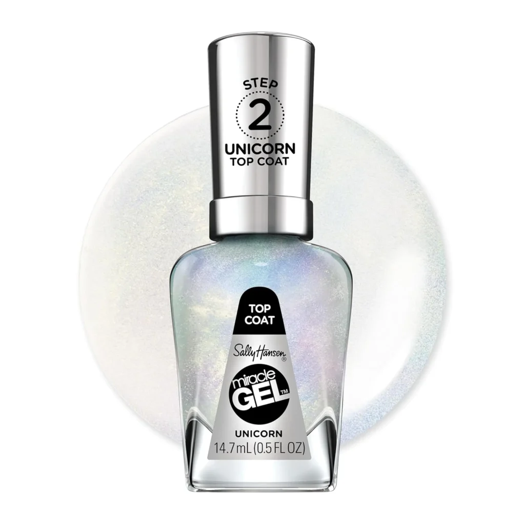 Shimmer top coat for coral ombre summer nail designs