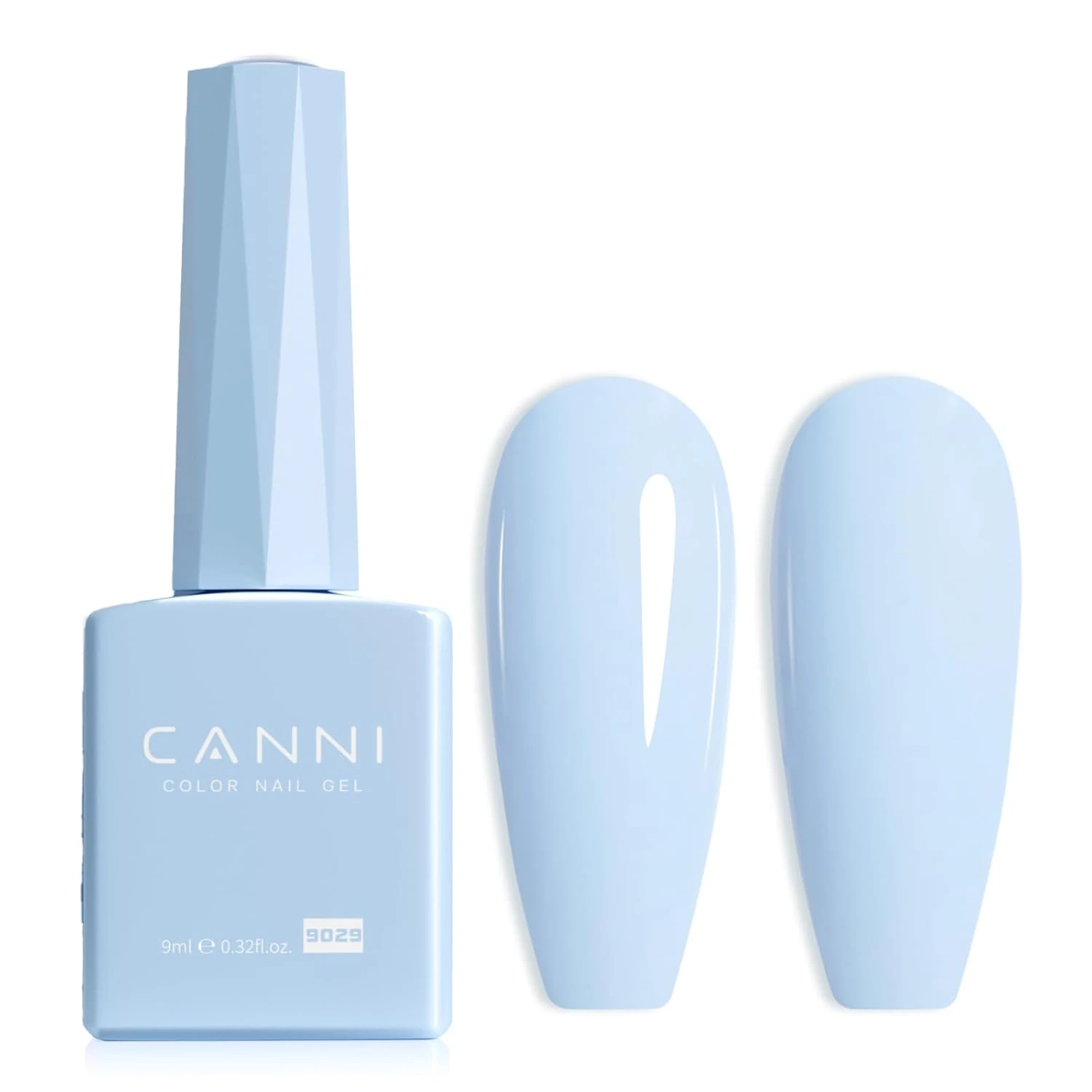 Sky blue gel nail polish for fresh summer nail designs