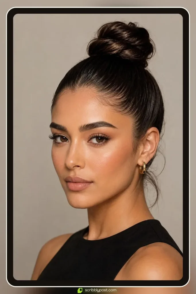 Slicked Front with a Textured Top Knot