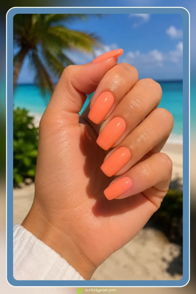 Summer Peach Nails