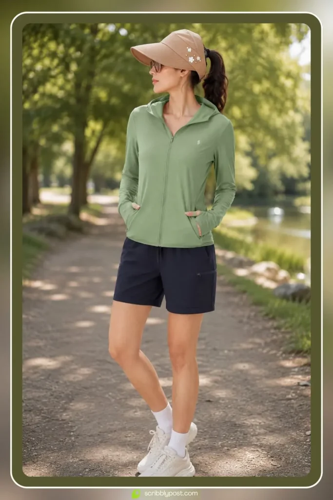 Sun-Protection Hoody and Shorts Look
