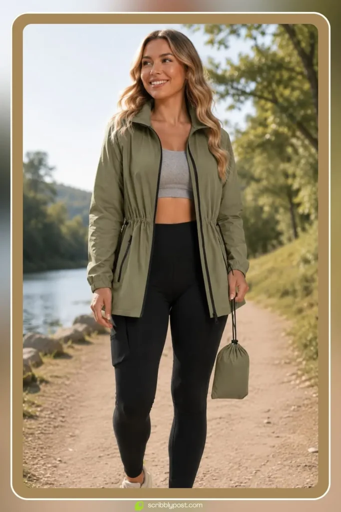 Windbreaker and Leggings Look