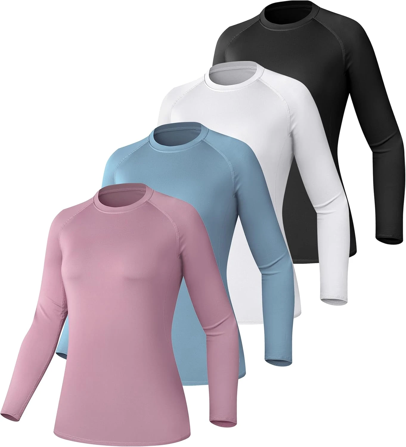 Fitted Athletic Long-Sleeve Base Layer Top