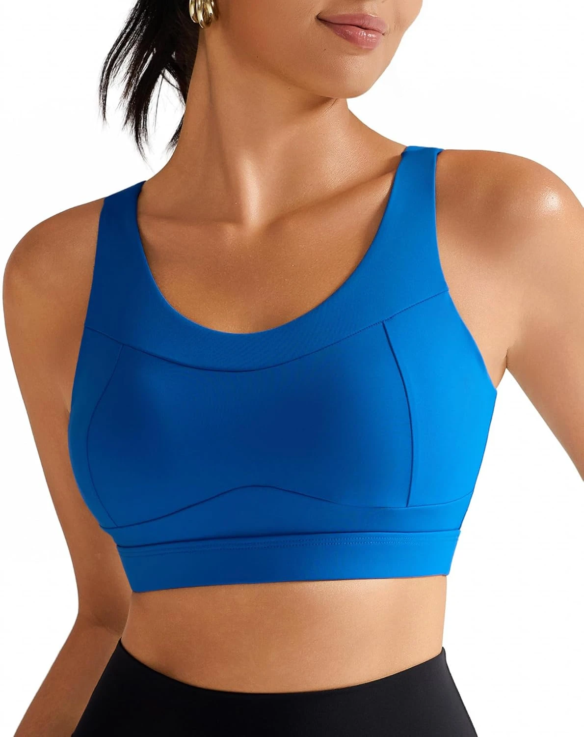 Fitted Crop Sports Bra Medium Support Outdoor