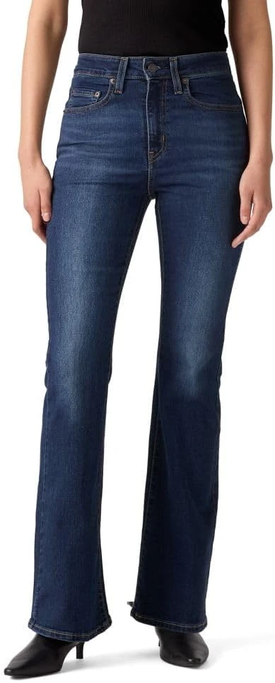 High-Waist Bootcut Jeans Dark Indigo