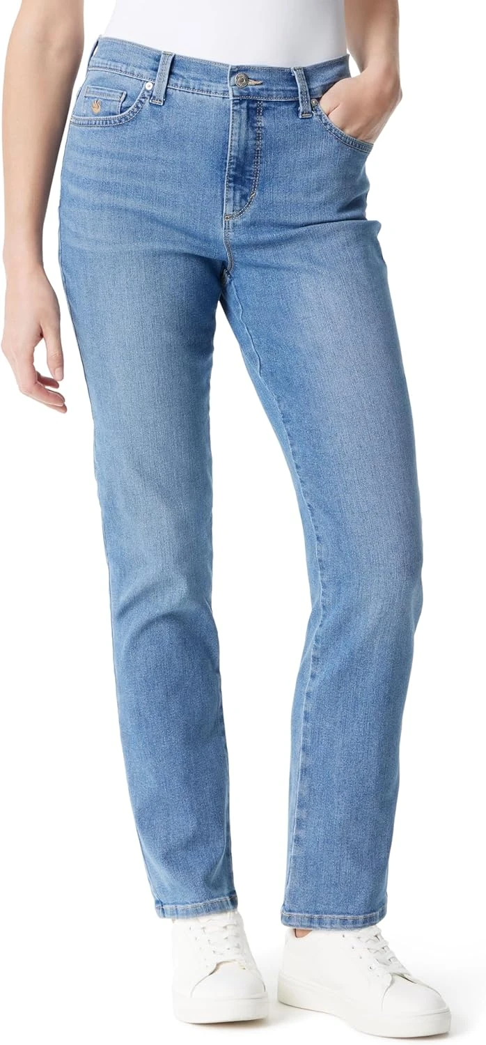 High-Waist Straight-Leg Jeans