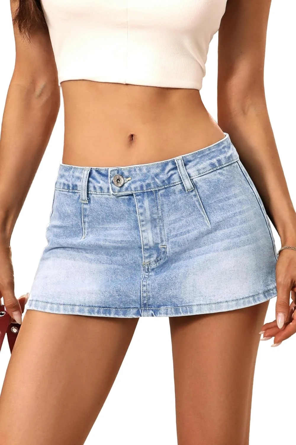 Light Wash Denim Mini Skirt