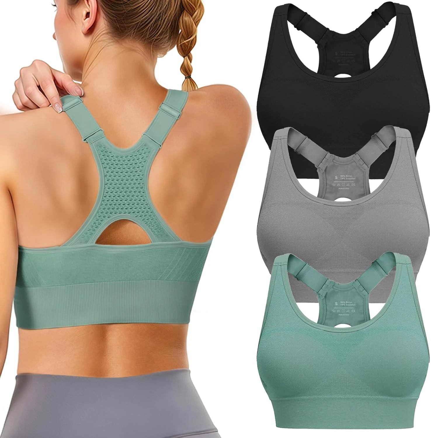Moisture-Wicking Sports Bra High-Support Trail Use