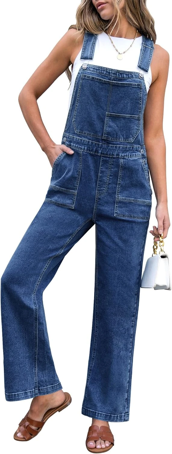 Straight-Leg Denim Overalls