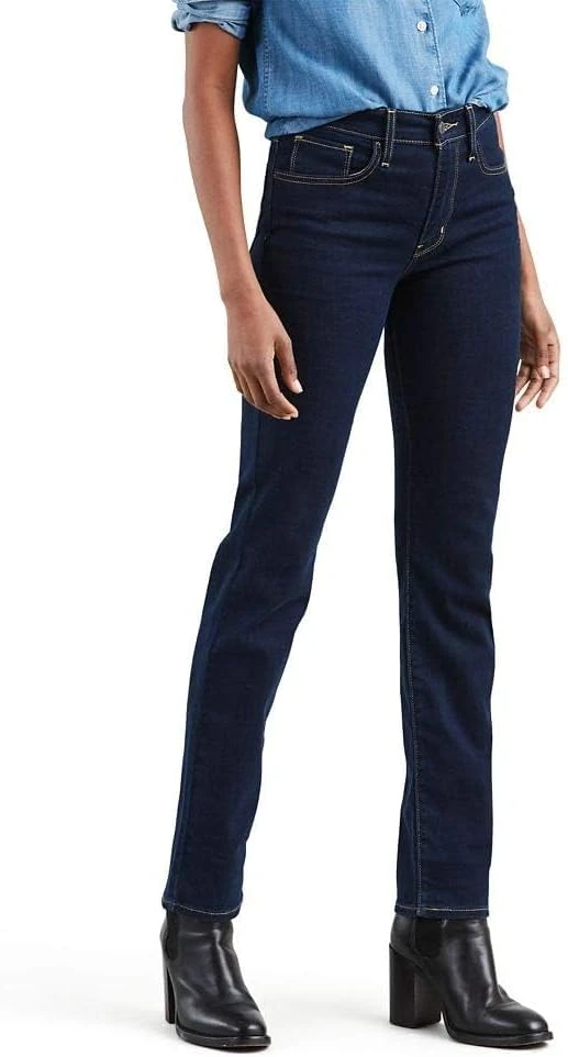 Straight-Leg High-Waist Jeans Dark Wash