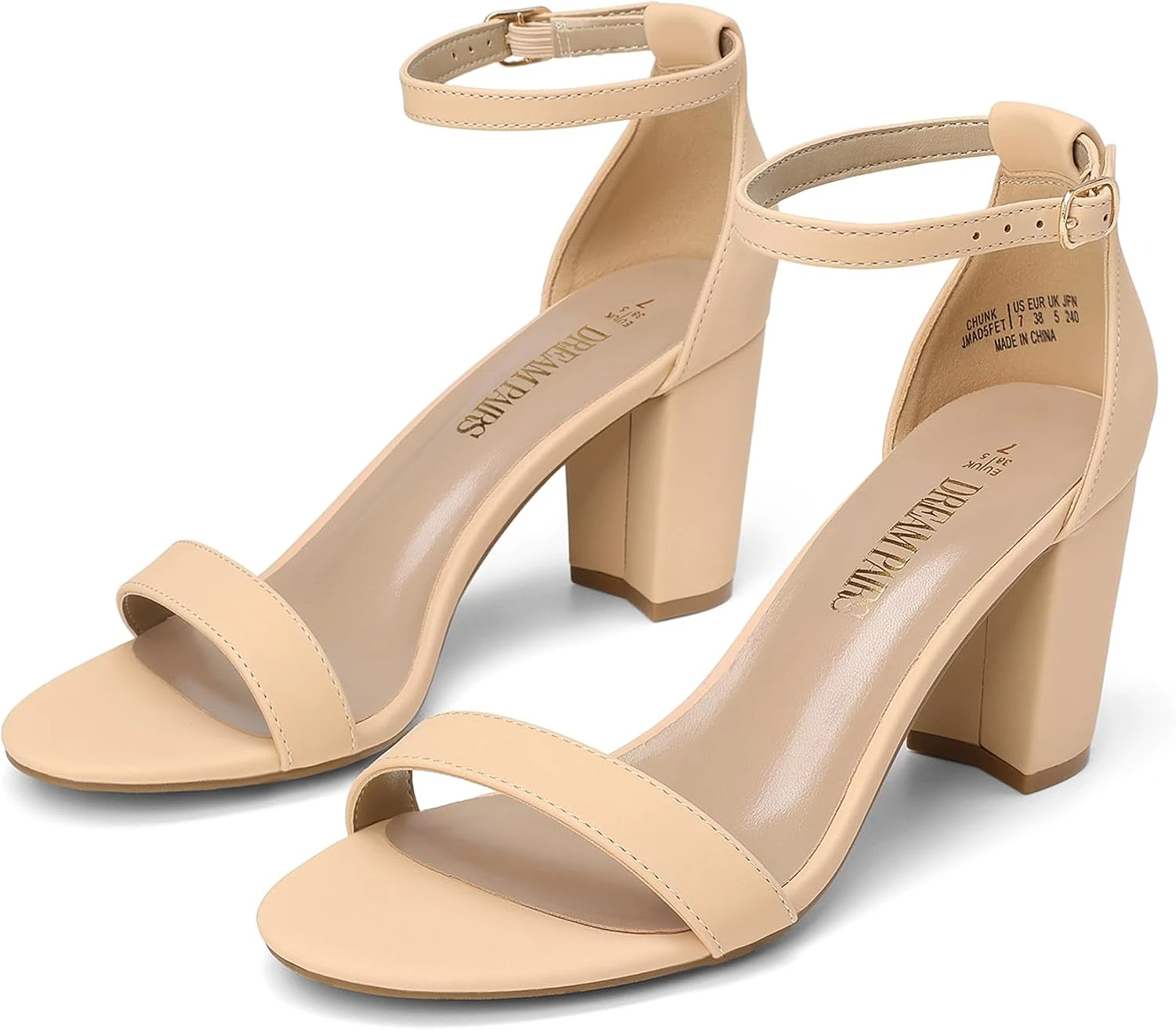 Block Heel Ankle Strap Sandals