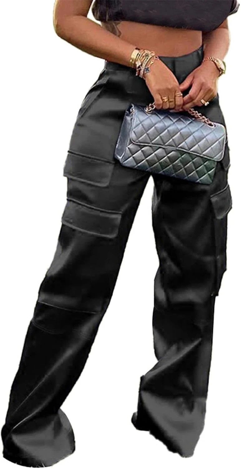 Straight Satin Wide Leg Pants
