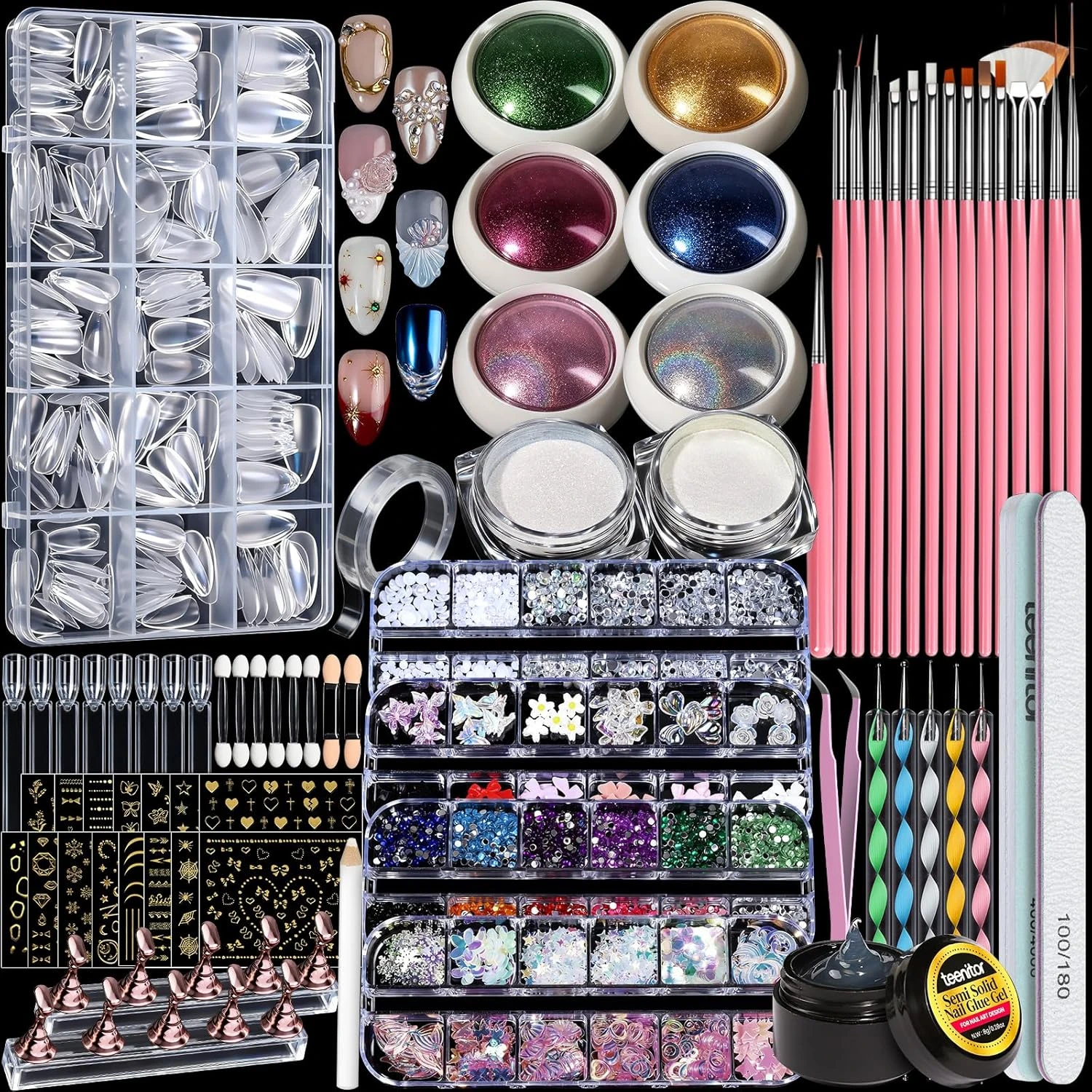 Acrylic nail art paint set for hand painted floral accent best nail designs