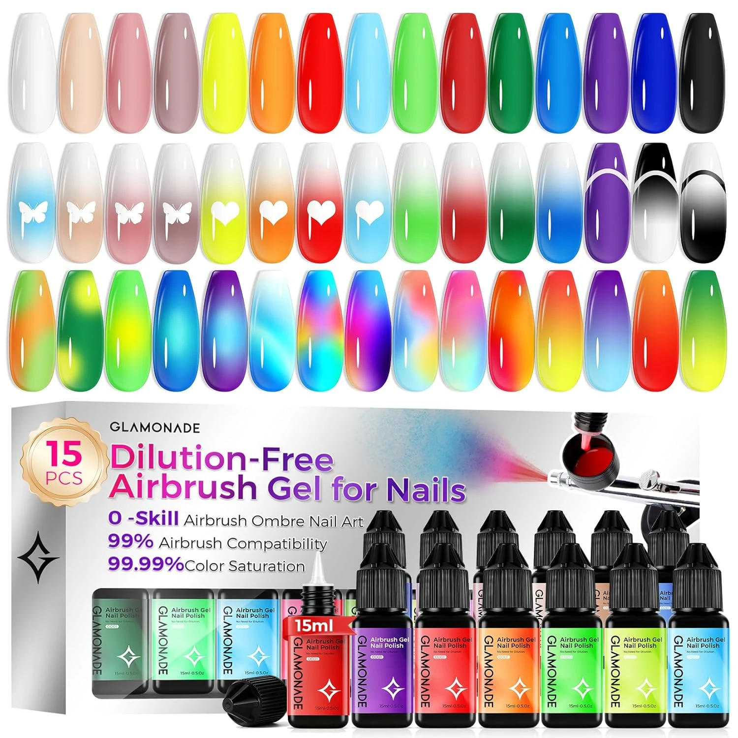 Aura airbrush kit for glow chrome summer nails