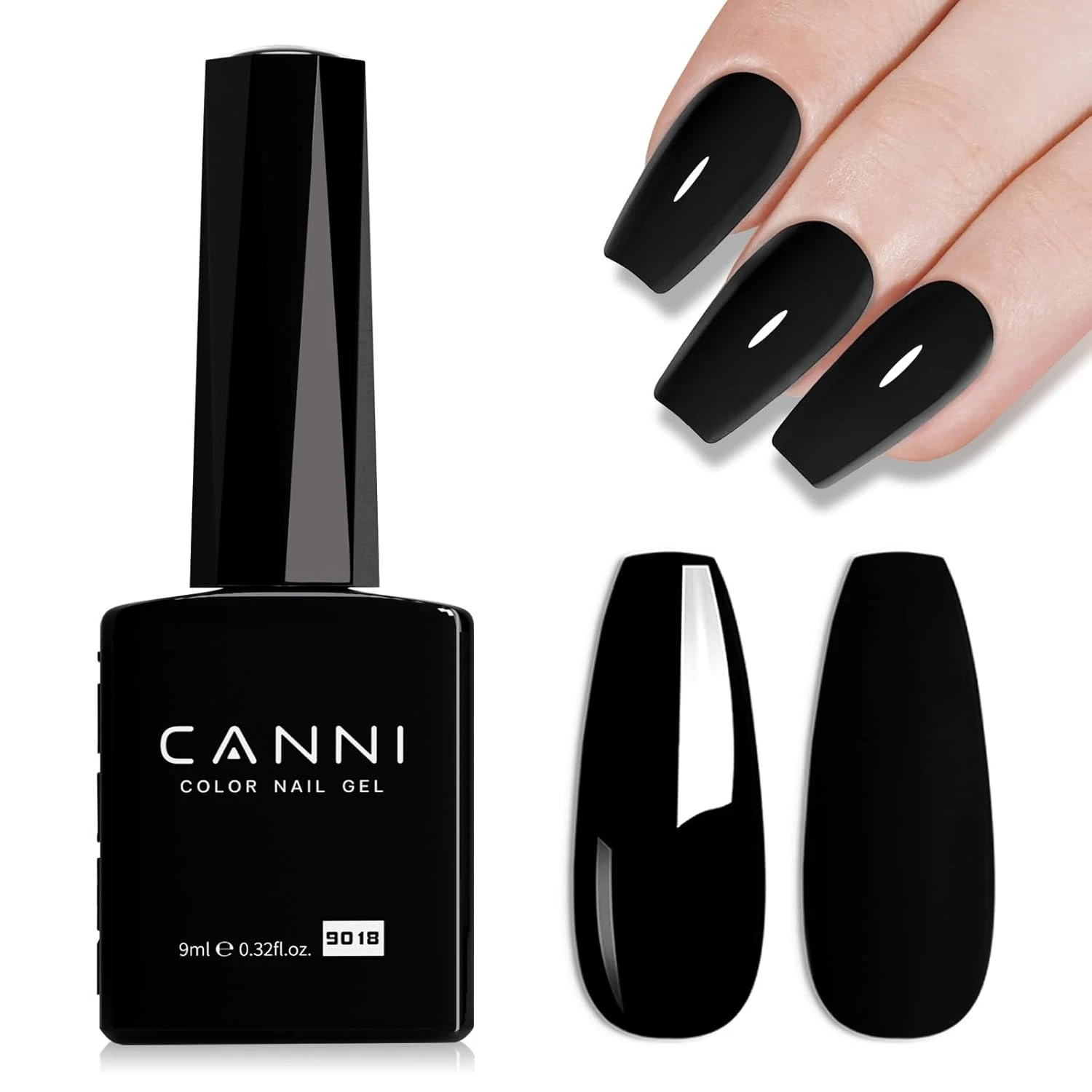 Black gel polish base for black pearl chrome nails