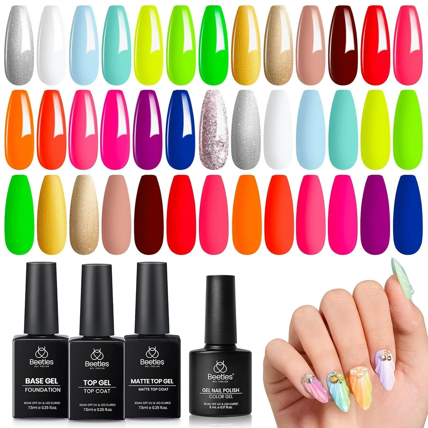 Bright color gel polish set for vacation ready color block best nail designs