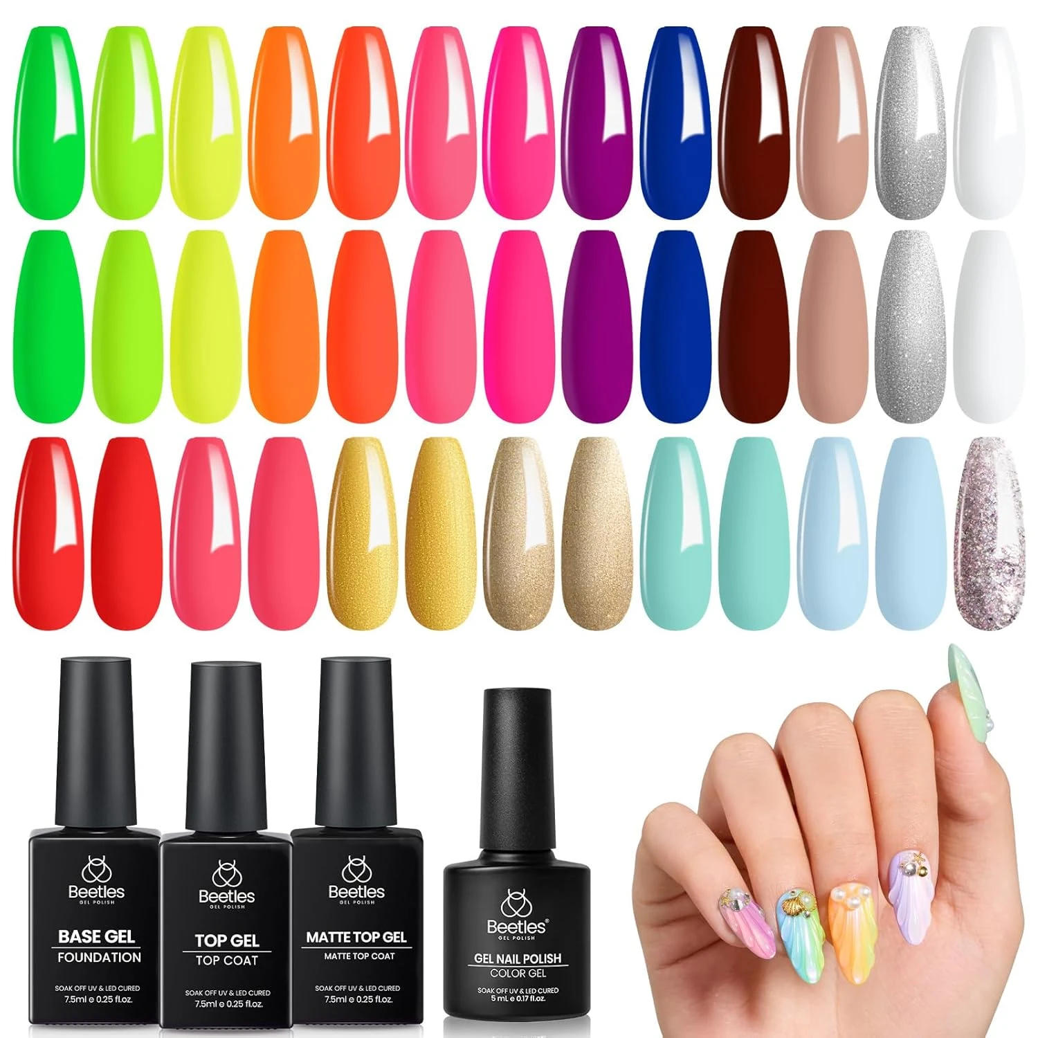 Bright orange gel base for sunset chrome summer nails