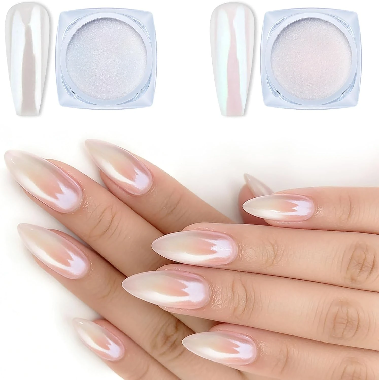Chrome nail powder for glam firework fourth of july nail designs