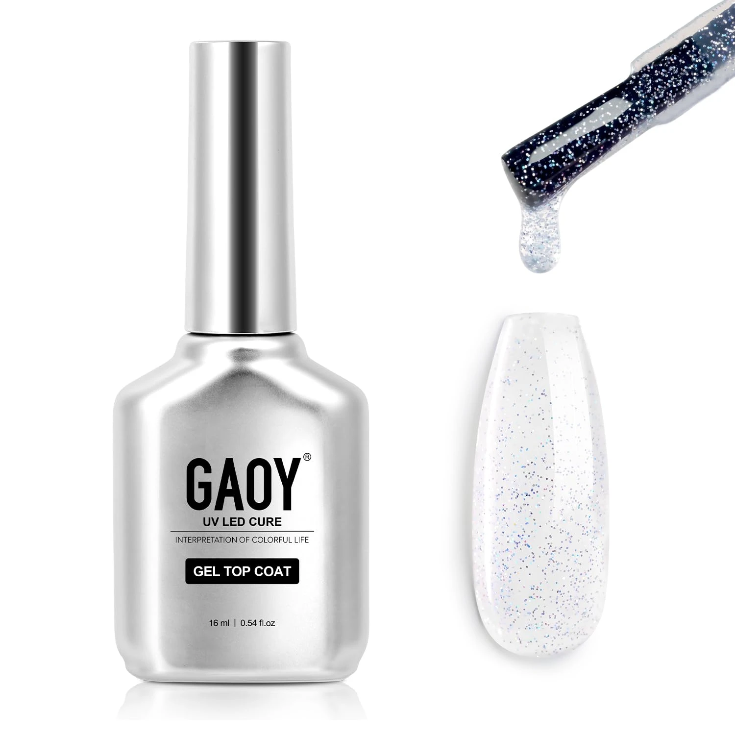 Clear glitter top coat sealing gradient fourth of july nail designs
