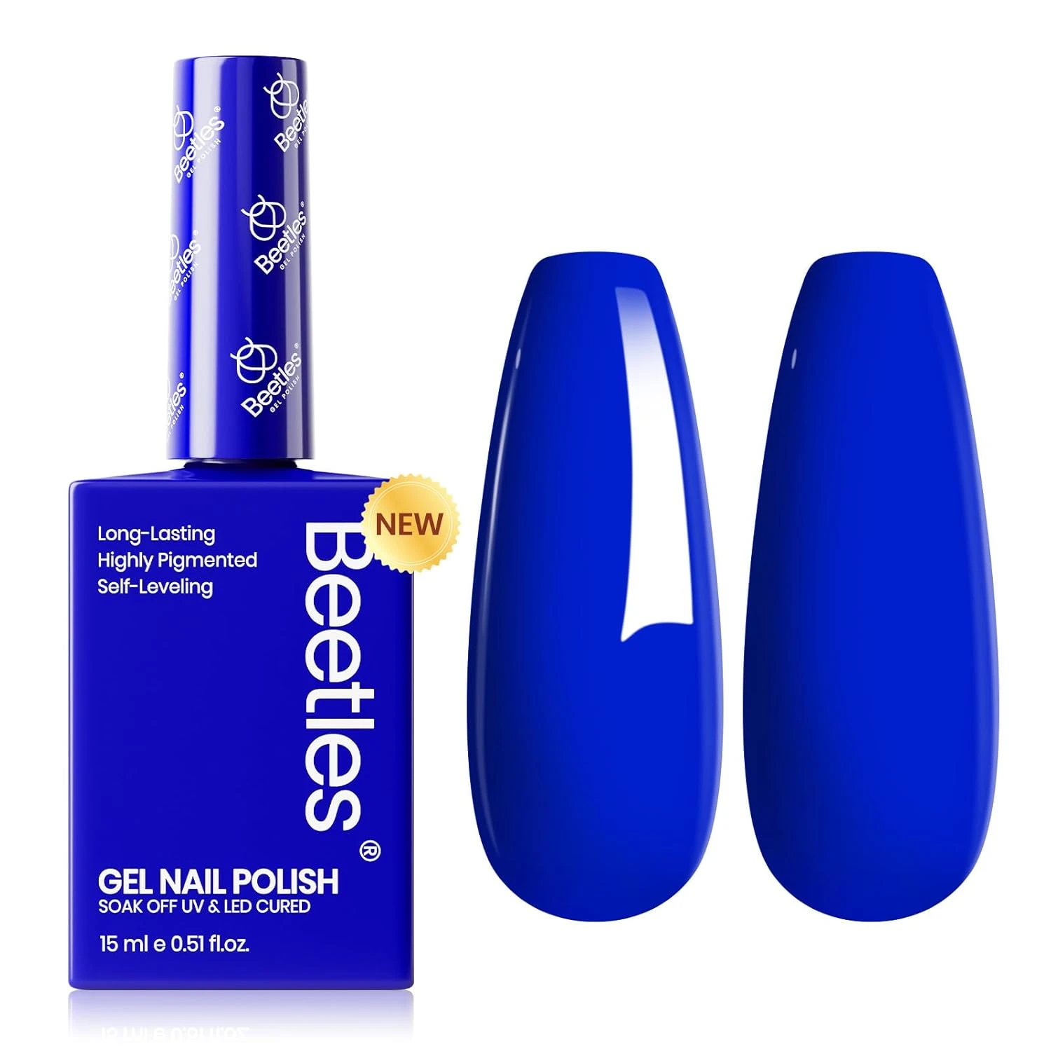 Cobalt blue gel polish base for a lapis lazuli marble nail design
