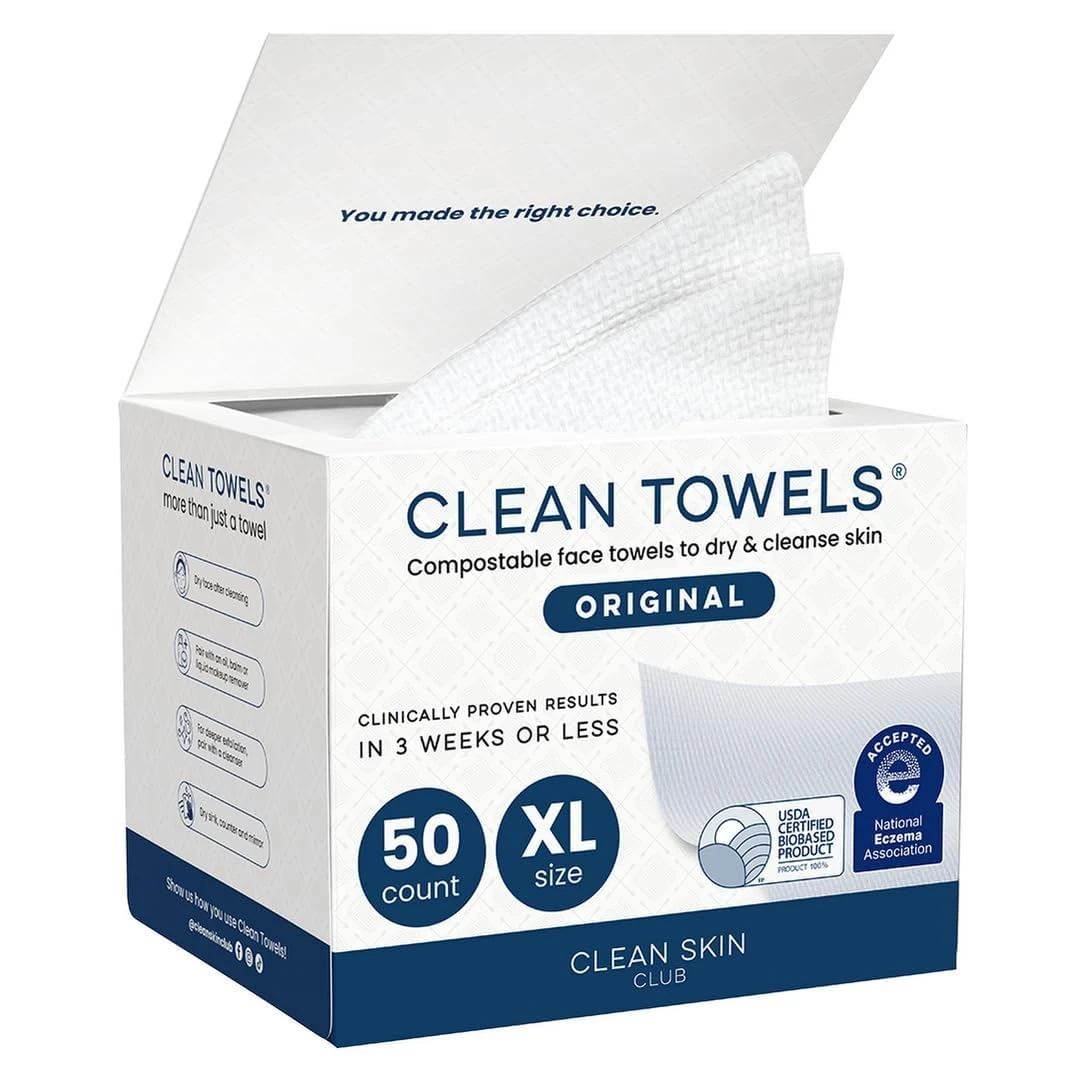 Lint free face towels for drying around natural eyelash extensions