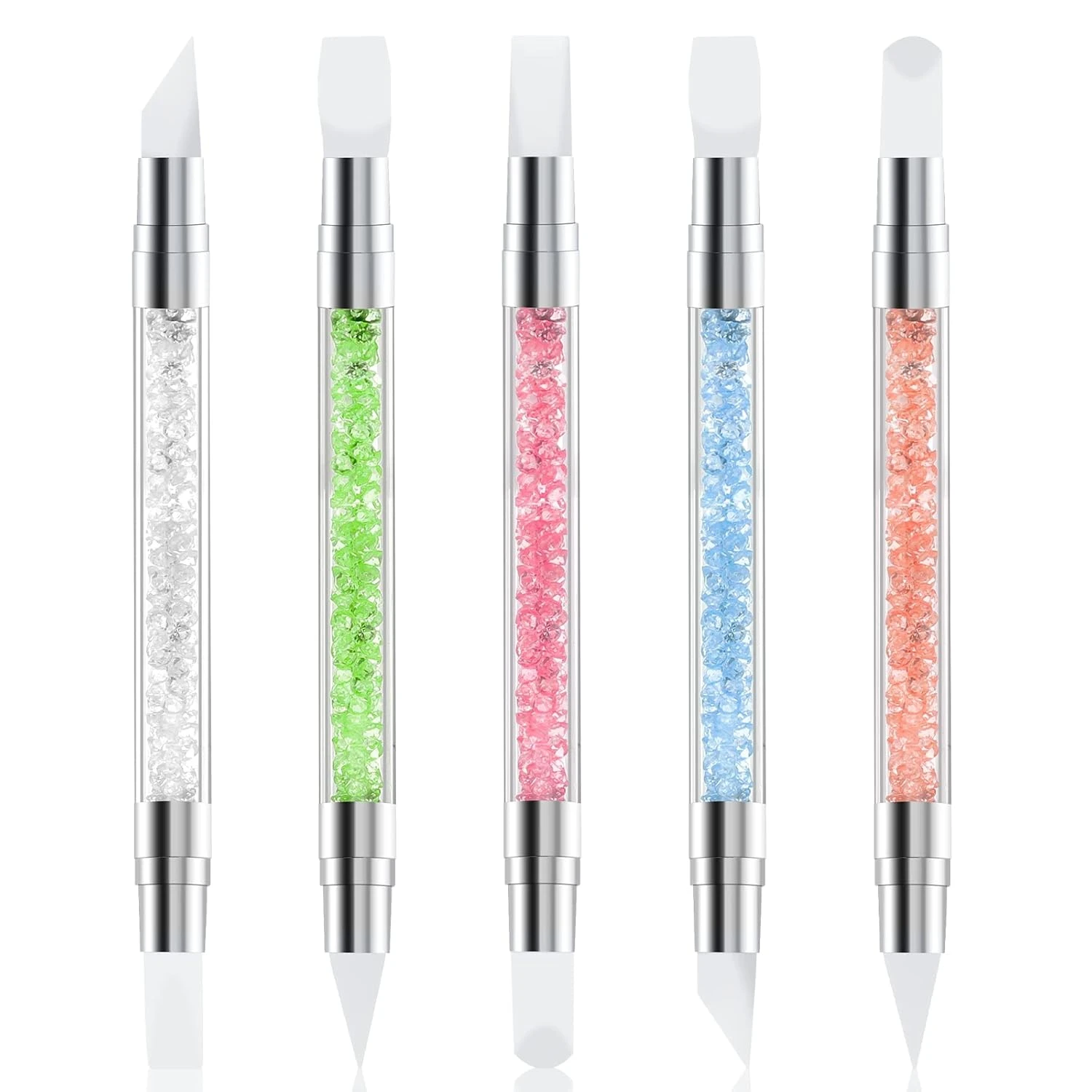 Chrome brush for buffing powder on cobalt nails
